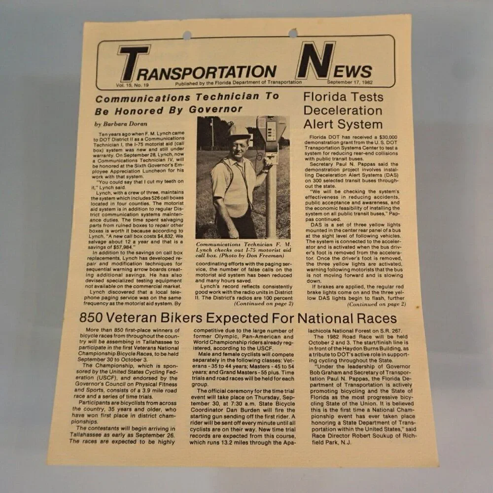 1982 State of Florida Department of Transportation 3 Bulletins